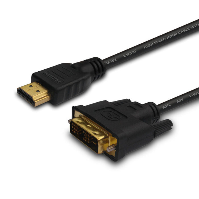 HDMI to DVI Cable Savio CL-10 Black 1,5 m
