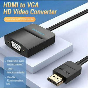 HDMI to VGA Adapter Vention 42154 Black 15 cm