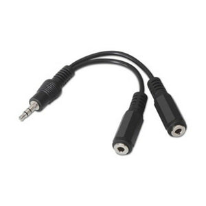 Audio Jack (3.5 mm) Splitter Cable NANOCABLE 15 cm Black 15 cm