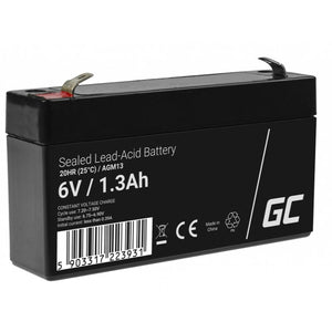 Battery for Uninterruptible Power Supply System UPS Green Cell AGM13 1,3 Ah 6 V