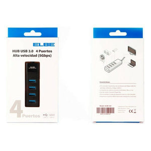 4-Port USB Hub 3.0 ELBE HUB401 Black