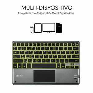 Bluetooth Keyboard with Support for Tablet Subblim SUB-KBT-SMBT51 Grey Multicolour Spanish Qwerty QWERTY